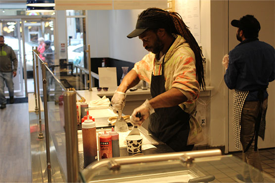 Inside the Creme Shack Ice Cream Parlor in Downtown Greenville, SC