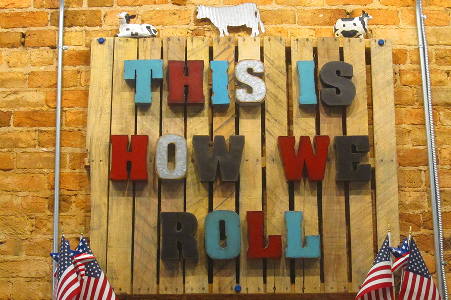 Our Creme Shack motto: This is how we roll! Rolled ice cream that is!